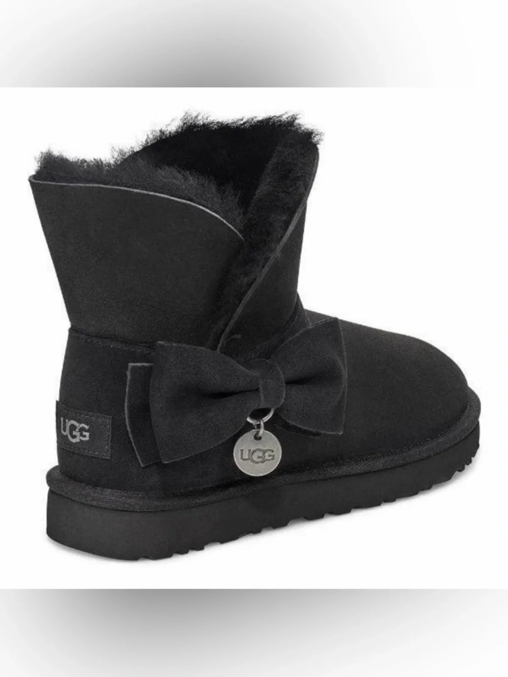 UGG Black Classic Suede Mini Bow Boots